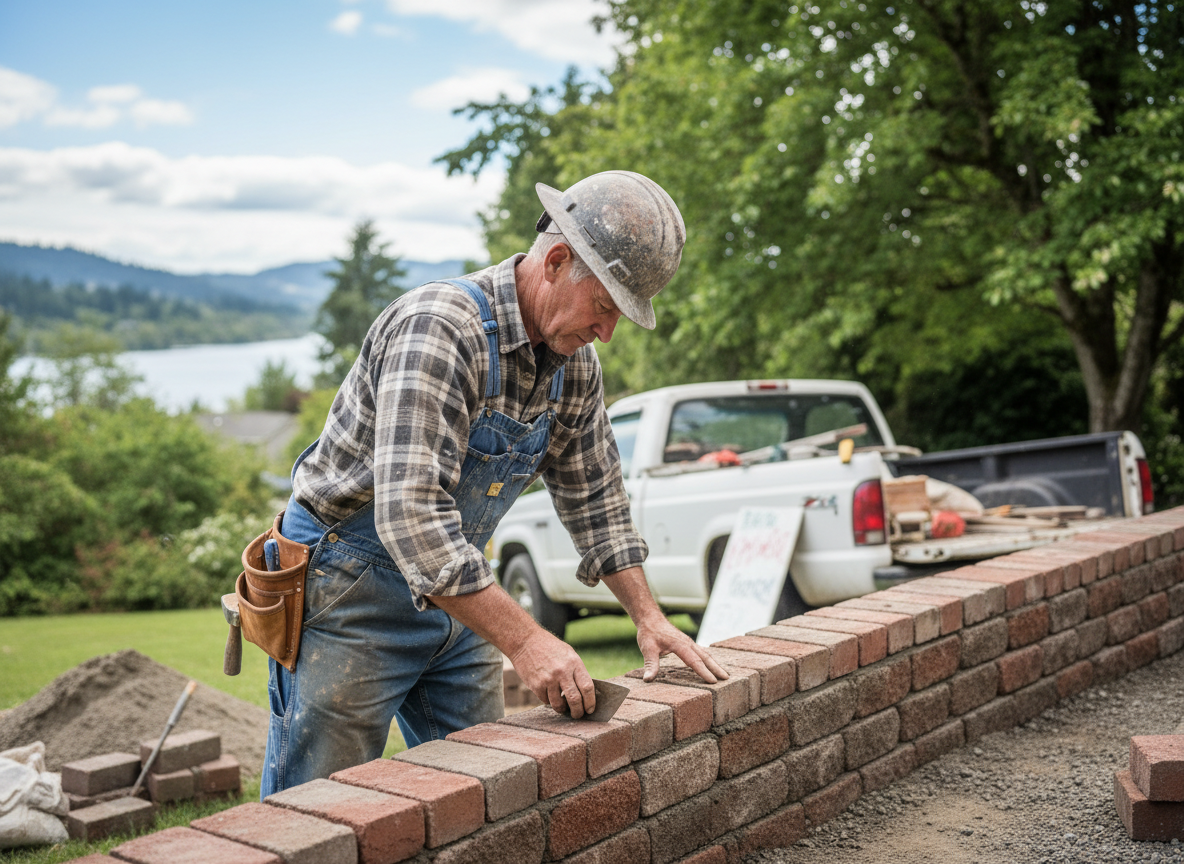 Masonry contractor work by QuarryEdge Builders in Milwaukie, Oregon