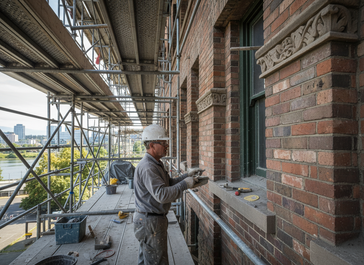 historic masonry restoration in Milwaukie