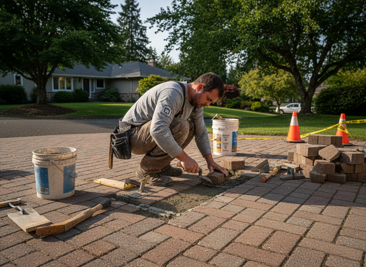 masonry driveway repair in Milwaukie