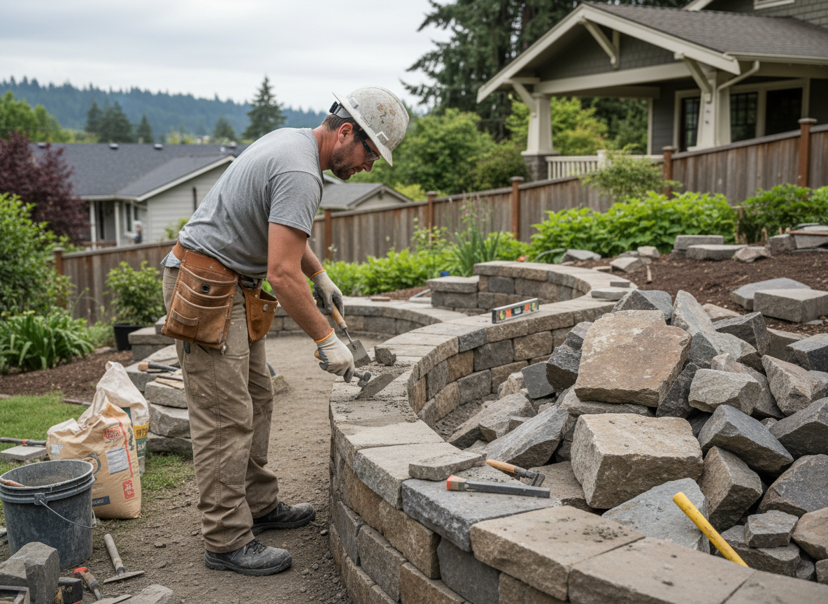 masonry landscape walls in Milwaukie